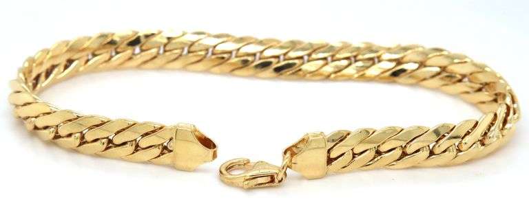 14kt Yellow gold Hollow Herringbone bracelet