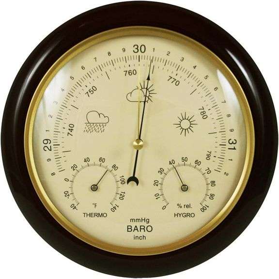 Traditional Weather Station Cherry Wood Finish