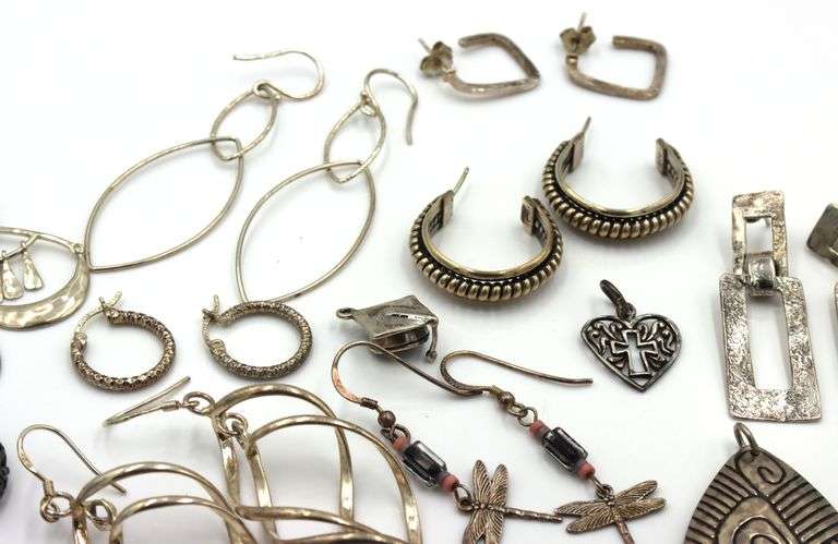 Group lot of Vintage 925 sterling silver earrings
