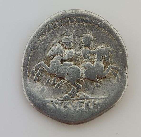 136 BC Roman Republic, AR Denarius - C. Servilius MF