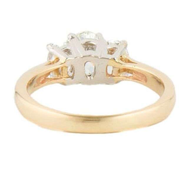1.94ctw Oval Diamond Three Stone Engagement Ring in 14K