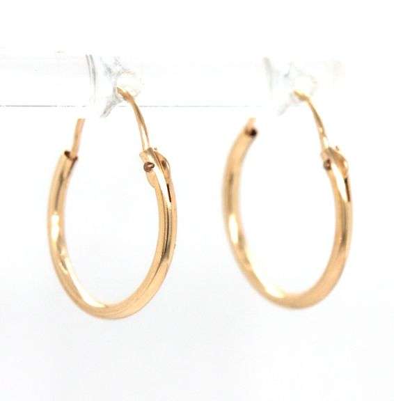 14kt Yellow gold Thin gold hoops