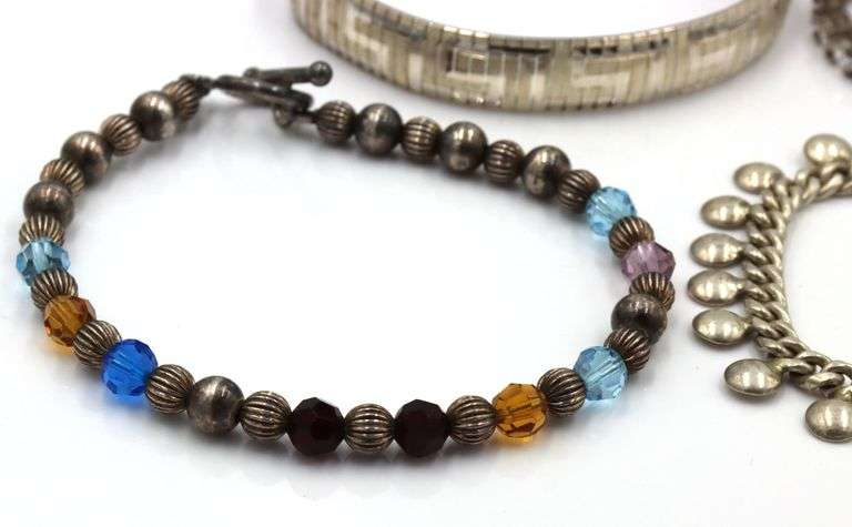 Group lot of 4 Vintage 925 sterling silver bracelets