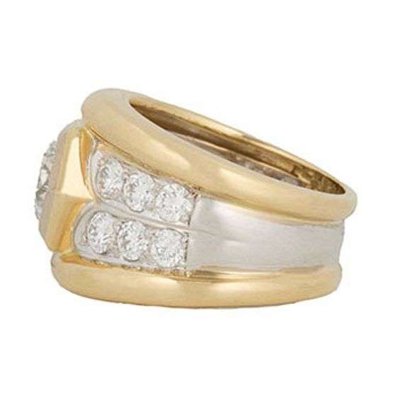 2.50ctw Round Diamond Double Row Statement Band Ring in 18K