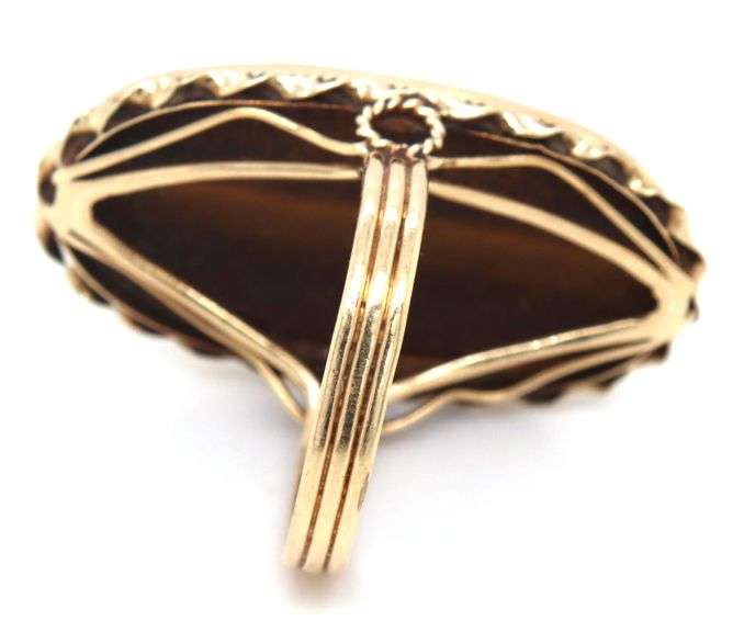 Bold 14K YG Tigers Eye Ring