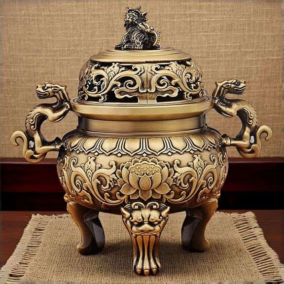 Solid Brass Dragon Incense Burner
