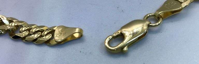 14k Yellow Gold Diamond Cut Cuban Link Chain