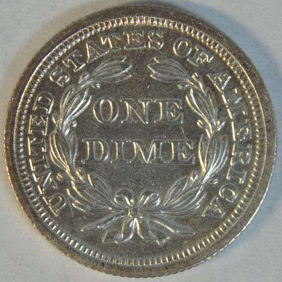 Super lustrous virtual Mint State 1845 Liberty Seated Dime