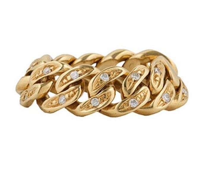 0.18ctw Diamond Accent Curb Link Ring in 18K