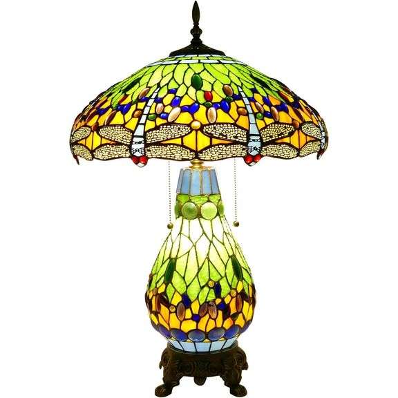 Dragonfly Stained Glass Table Lamp