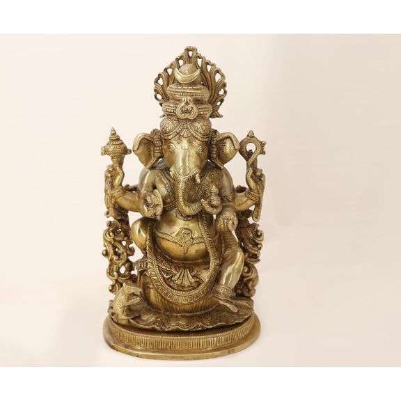 Large Brass Ganesh Giver of Blessings