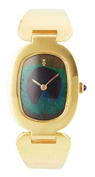 Corum Love Bond 57300, 28 X 34mm, Peacock Feather Dial, 18K Yellow Gold Ladies Watch