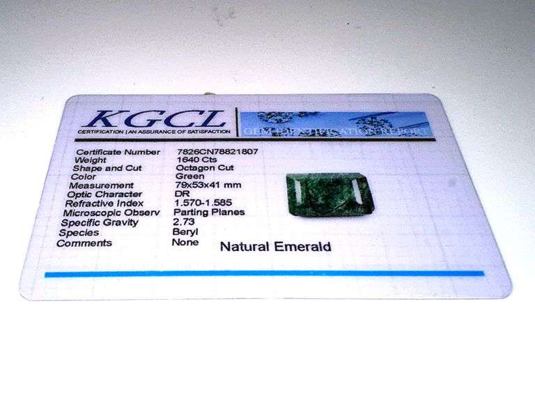 Huge Certified 1640 Ct Museum Size Natural Emerald