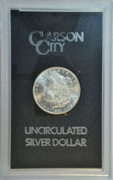 Semi-Prooflike Very Choice BU 1881-CC Morgan Silver Dollar in GSA pack with papers