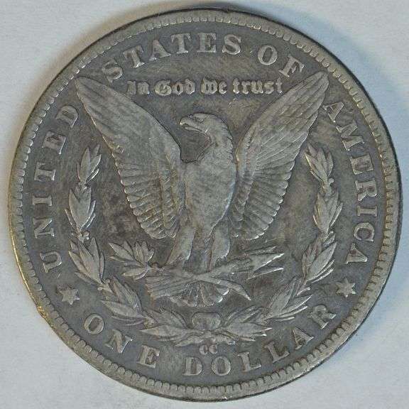 Very sharp XF 1892-CC Morgan Silver Dollar. Rare key date