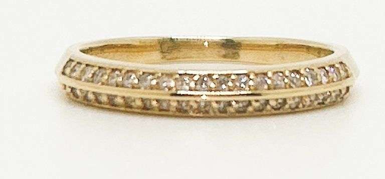 14kt Solid Yellow Gold Diamond Band