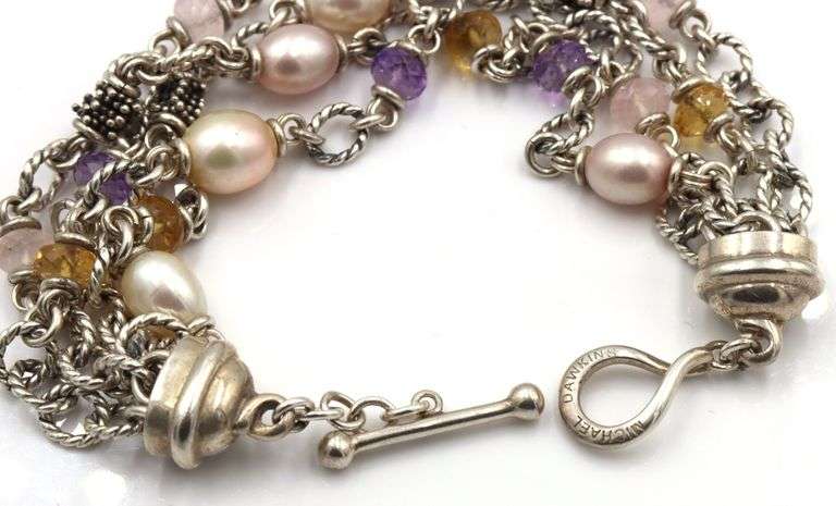 Michael Dawkins 925 Sterling Silver Multi Strands Bracelet