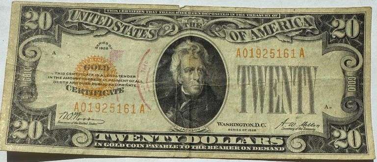 $20 1928 Series Gold Certificate