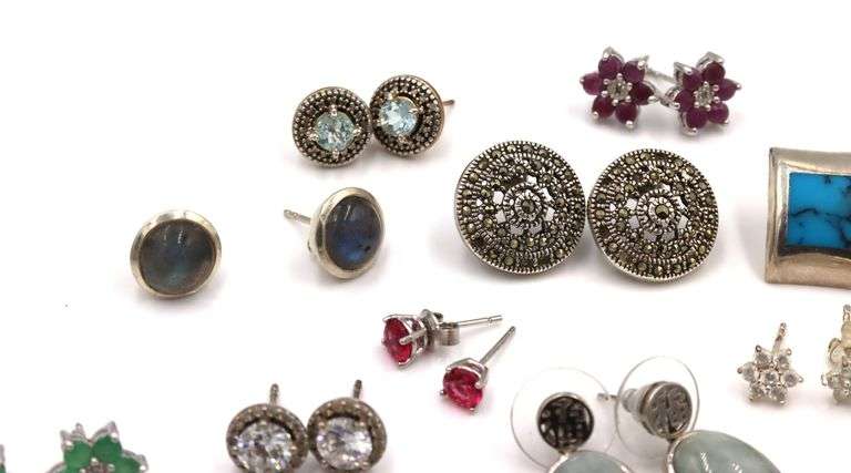 Group lot of Vintage 925 sterling silver earrings