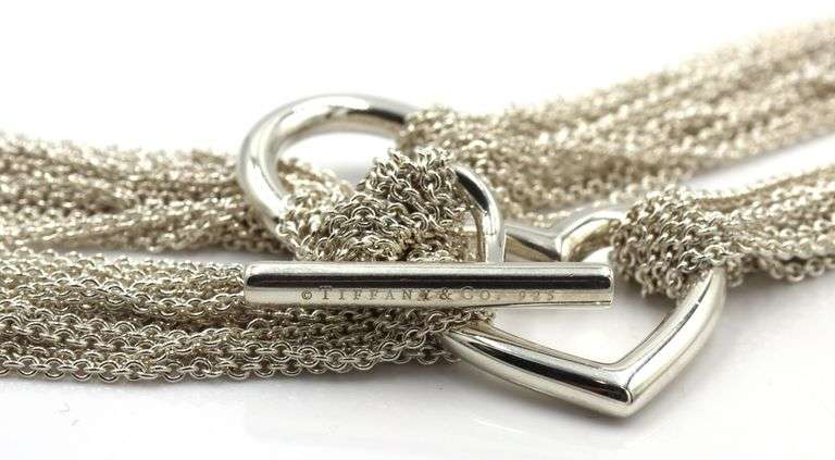 Tiffany & Co multi strand heart toggle necklace
