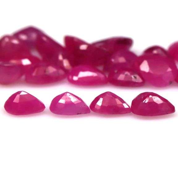 Lovely 10.36ct 25 piece pear cut Ruby set -Heated only!!!