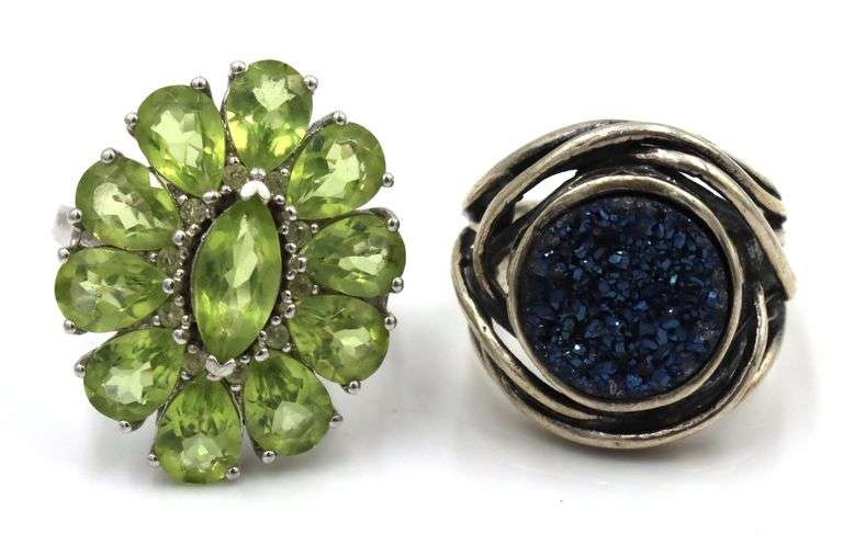 Group lot of 4 Vintage 925 sterling silver rings