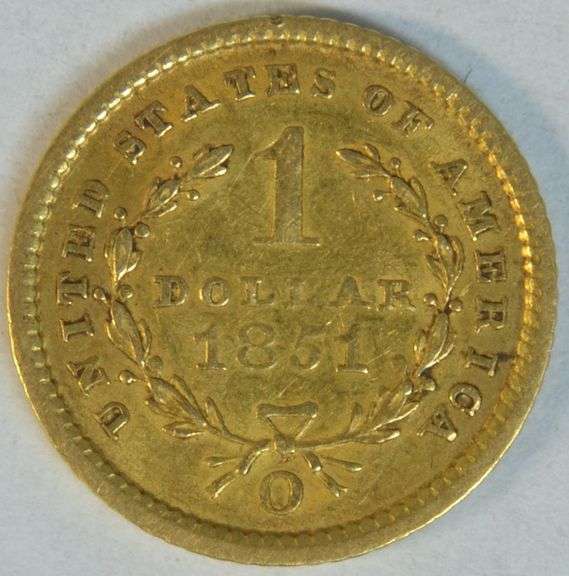 Very scarce 1851-O Type One $1 Gold Piece in nice condition