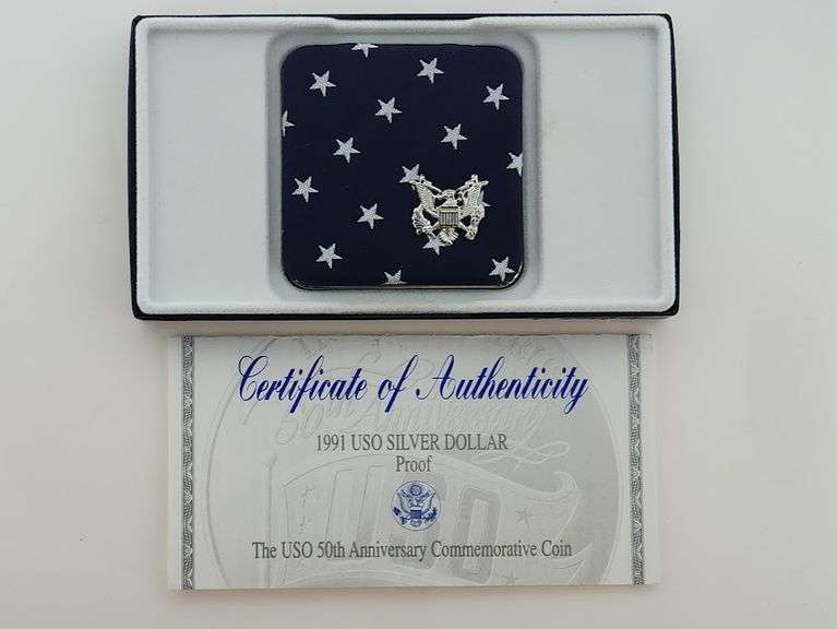 1991-S Silver $1 - United Service Organizations PR DCAM, "Star Themed Box"