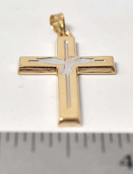 Holy 14K Yellow Gold Cross Pendant