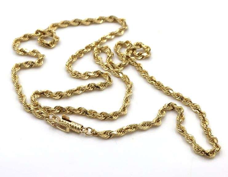 10kt Yellow gold Rope chain necklace
