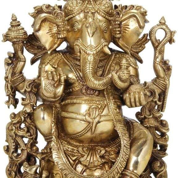 Large Brass Ganesh Giver of Blessings