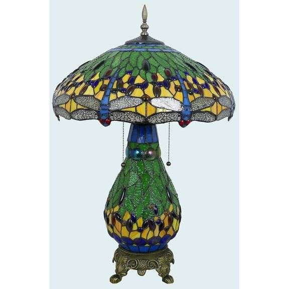 Dragonfly Stained Glass Table Lamp