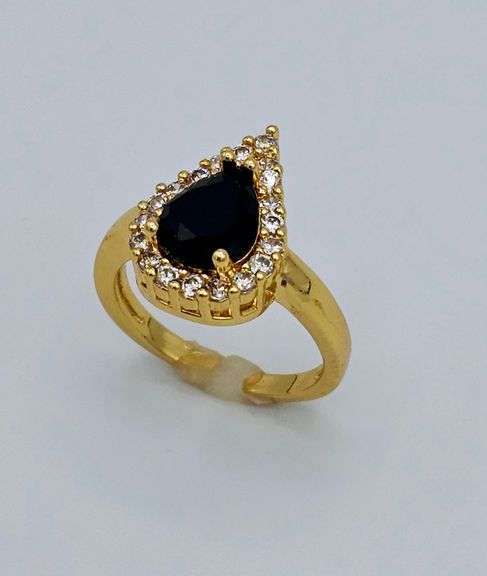 Amazing 18 Kt Gold Plate Simulated Black Diamond Jewelry Set