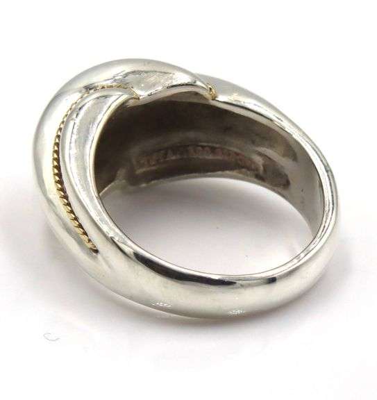 Tiffany & Co vintage 2 tone carved dome ring