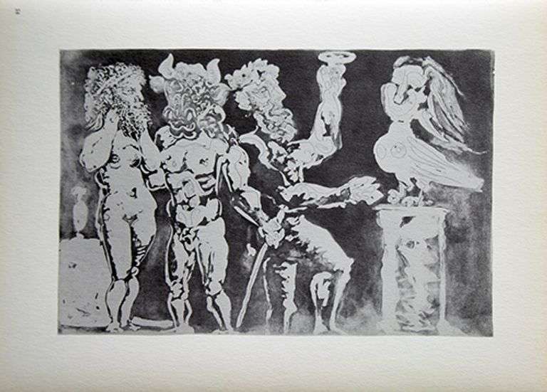 PABLO PICASSO, TWO MEN WITH MINOTAUR
