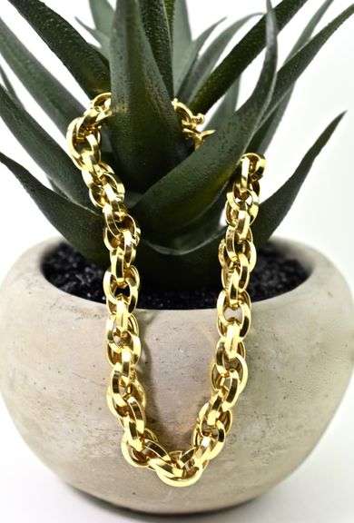Italian-Made 18K Yellow Gold Interlocking Ovals Bracelet