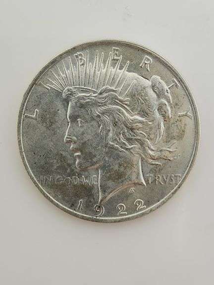 1922 Silver Peace Dollar, Rim Ding