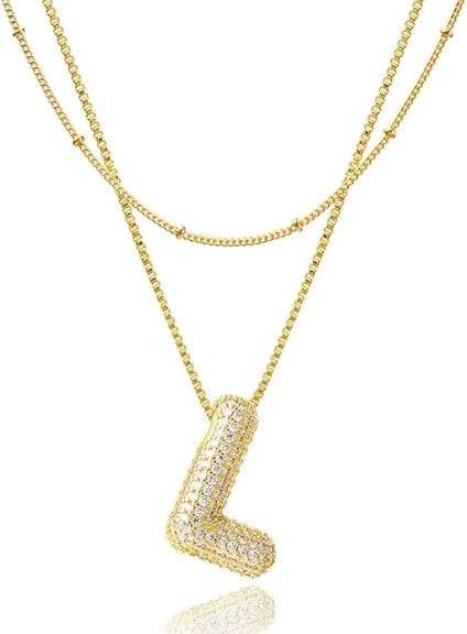 "Initial ‘L' Pendant Sterling Silver & Dancing Moissanite