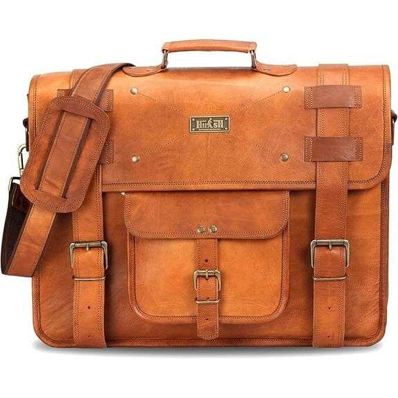 Genuine Leather Laptop Messenger Briefcase