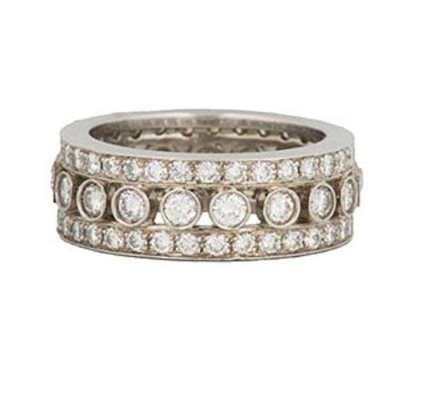 1.25ctw Round Diamond Bezel Set Triple Row Band Ring in Platinum