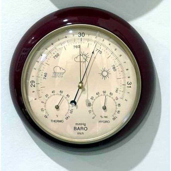 Traditional Weather Station Cherry Wood Finish