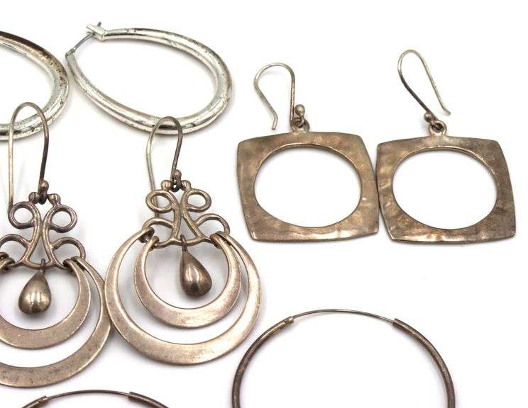 Vintage Mexican 925 Sterling Silver Earrings Lot