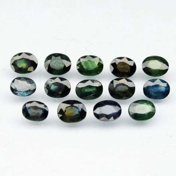 Nigerian material! 4.79ct blue green Sapphire set!