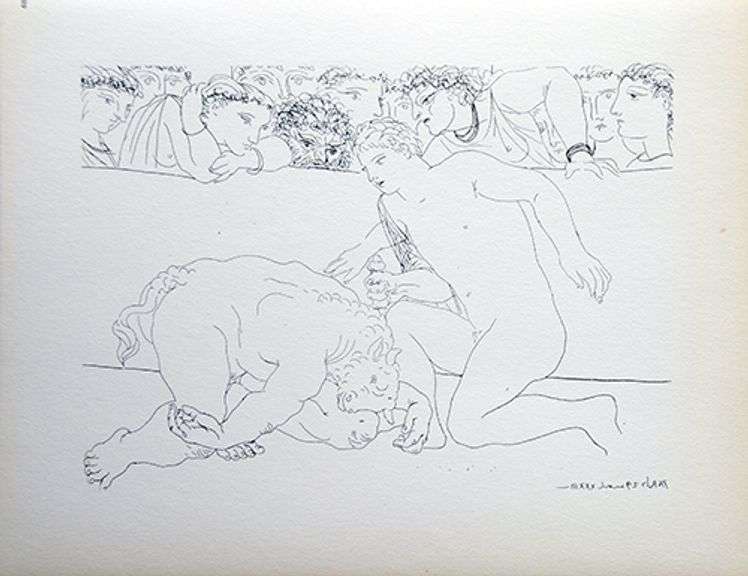 PABLO PICASSO, MINOTAUR DEATED BY YOUTH