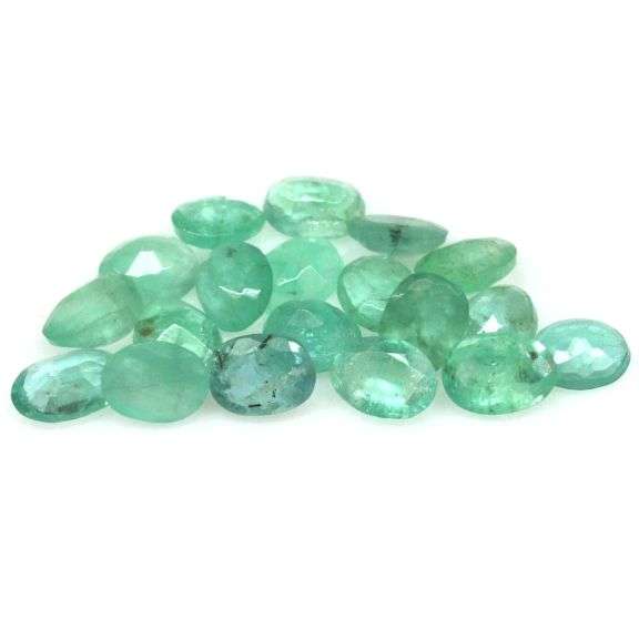 Oval cut 5.19ct 19pc Zambian Emerald set