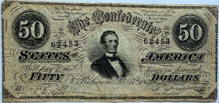 $50 CSA Note Feb 17 1864 Series.