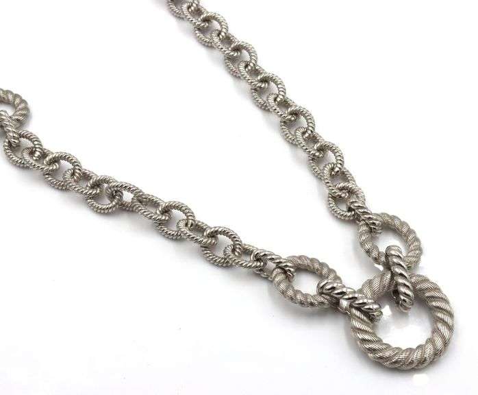 Judit Ripka 925 Sterling Silver Large Rolo Chain Link Necklace