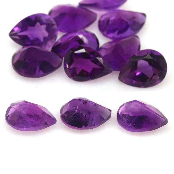 Royal purple! 12.50ct 8x6mm real Brazilian Amethyst set!