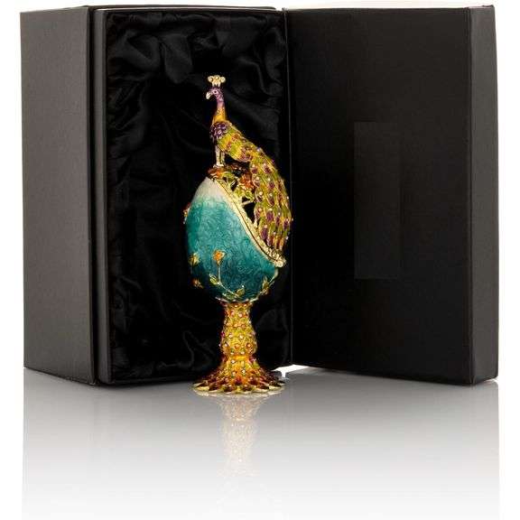 24K Gold Plating Swan Egg with Austrian Crystals