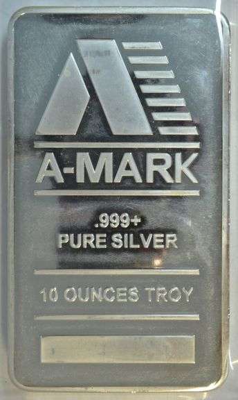 Special A-Mark pure .999+ 10 Troy Oz Silver Bar in plastic